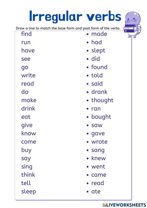 The Irregular Verbs Worksheet