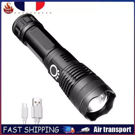 S 1500LM XHP50 LED Flashlight 5 Modes USB Rechargeable IPX4 Without