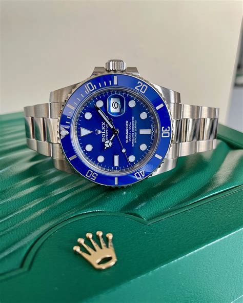 ROLEX SUBMARINER 18CT WHITE GOLD BLUE DIAL 116619LB - Carr Watches