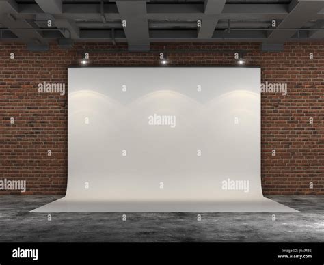 3D Projector Screen on brick wall Stock Photo - Alamy