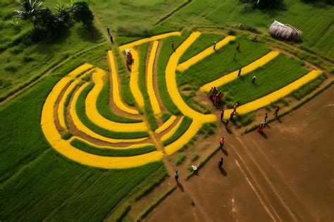 Premium AI Image | Aerial view of a flaghoisting ceremony