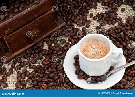 Expresso Coffee and beans stock photo. Image of coffee - 10535364