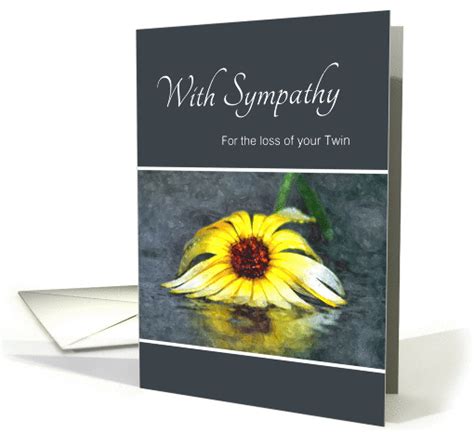 Sympathy For Loss Of Twin, Condolences, Yellow Flower In Rain card