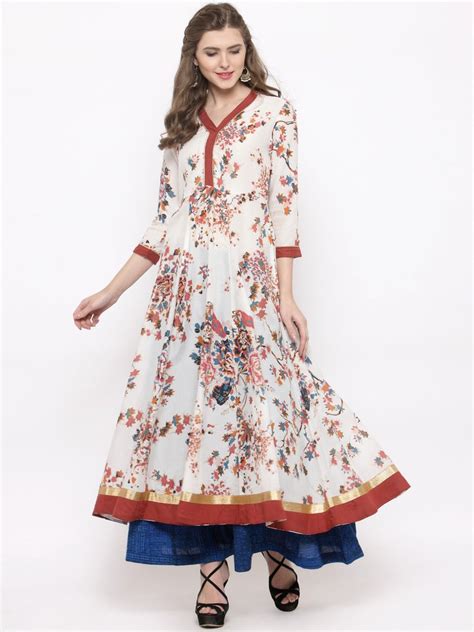 Alia Bhatt Alia Bhatt In Printed Cotton Anarkali Suit Alia Bhatt In