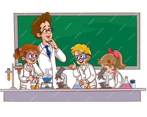 Premium Vector Vector Illustration Of Lecture In Chemistry Class