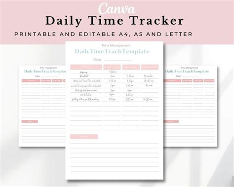 Work Log Time Tracker Editable Printable PDF Time Spent Tracker Time