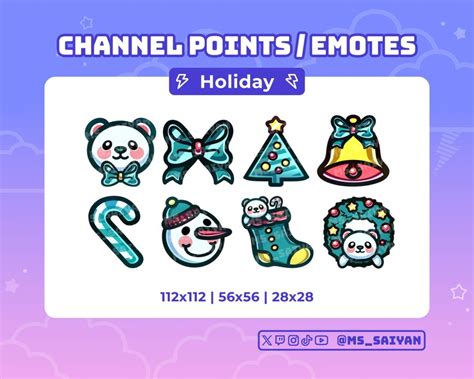 8 Holiday Twitch Channel Points Emote Pack Emotes For Discord