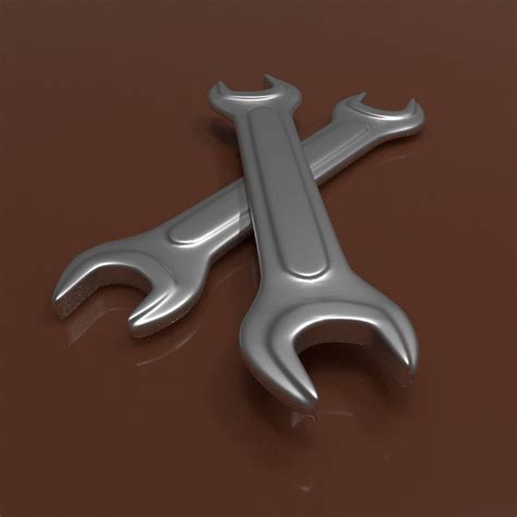 Wrench Two Wrenches 3d Model Cgtrader