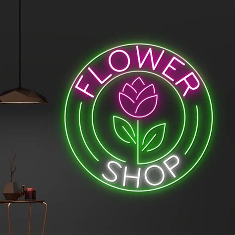 Custom Flower Shop Neon Light Floral Shop Neon Sign Flower Led Light Welcome Glowing