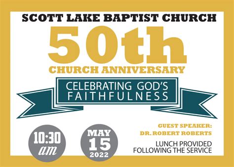 50th Church Anniversary — Scott Lake Baptist Church