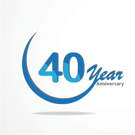 40 year anniversary celebration logo type blue and red colored ...