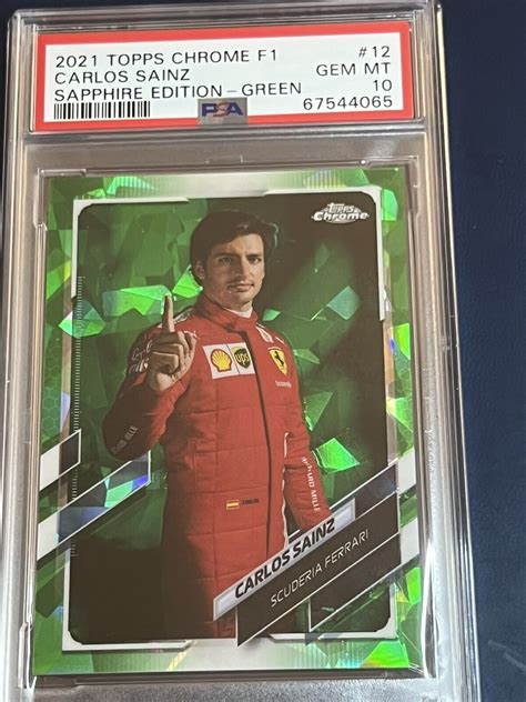 Carlos Sainz Topps Chrome Formula Sapphire Edition Green