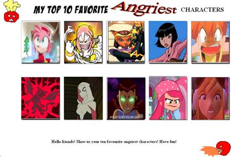 Top Ten Angry Characters By Jonatan55484 On Deviantart