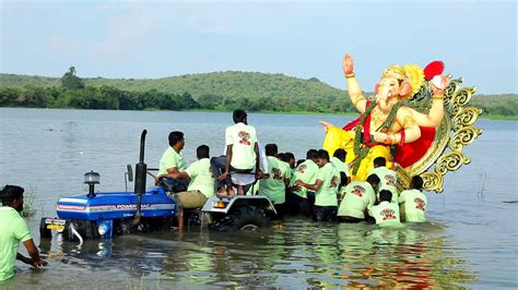 Big Ganesh Nimajjanam 2023 Dance Big Ganpathi Visarjan 2023 In Lake