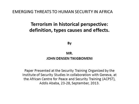 Emerging Threats To Human Security In Africa Ppt Video Online Download