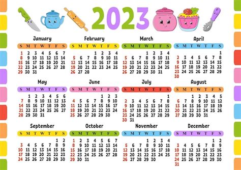 Premium Vector | Calendar for 2023 with a cute character fun and bright design cartoon style