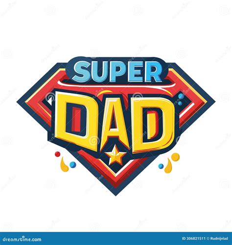 Fathers Day Card For Dad Super Dad Shield Stock Vector Illustration