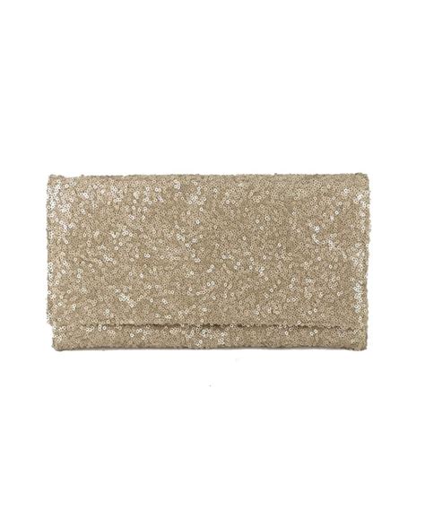 Womens Sparkly Sequin Party Evening Clutch Shoulder Bag Nude Beige