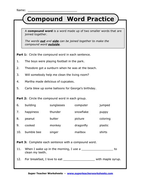 Compound Word Worksheets Grade 2 Letter Words Unleashed