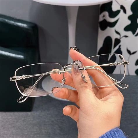 0~ 400 Fashion Rimless Glasses Business Myopia Frame Frame Ultra Light Finished Product Degree