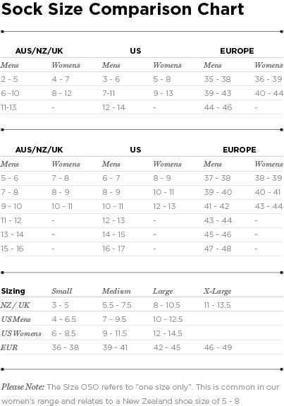 Mens Sock Size Chart - Greenbushfarm.com