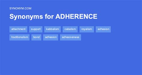 Another word for ADHERENCE > Synonyms & Antonyms