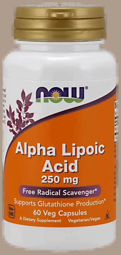 Now Foods Alpha Lipoic Acid Kwas Alfa Liponowy 250Mg 60 Kapsułek