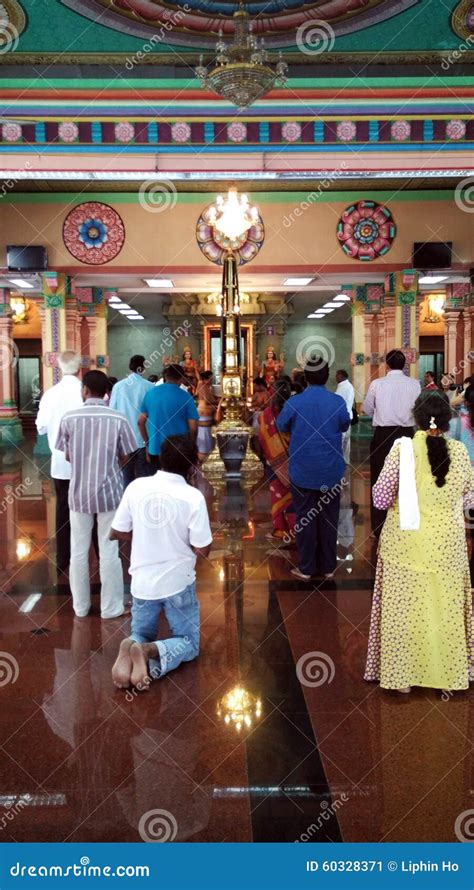 Holy Indian Prayers Pray In Hindu Temple Editorial Photo Image Of