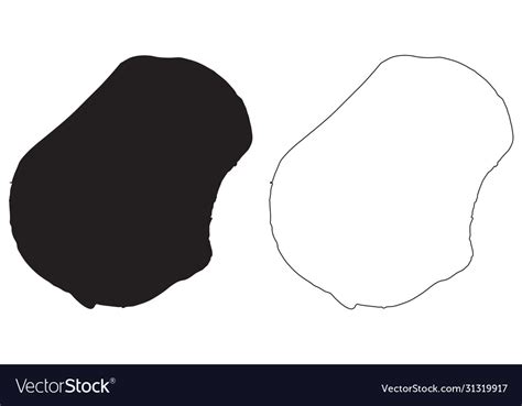 Nauru Country Map Black Silhouette And Outline Vector Image