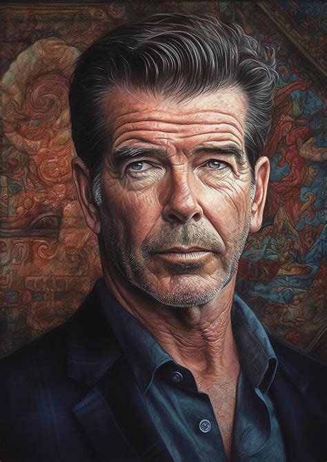 Pierce Brosnan Digital Art By Thuy Dinh Thi Fine Art America