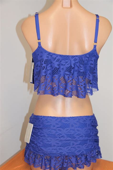 Nwt Kenneth Cole Swimsuit Bikini Pc Set Sz Xl Skirt Crochet Ocn Ebay