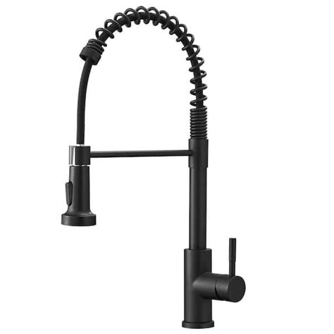 Flynama Single Handle Pull Down Sprayer Kitchen Faucet Stainless Steel In Black Xy 1325 33b Ss