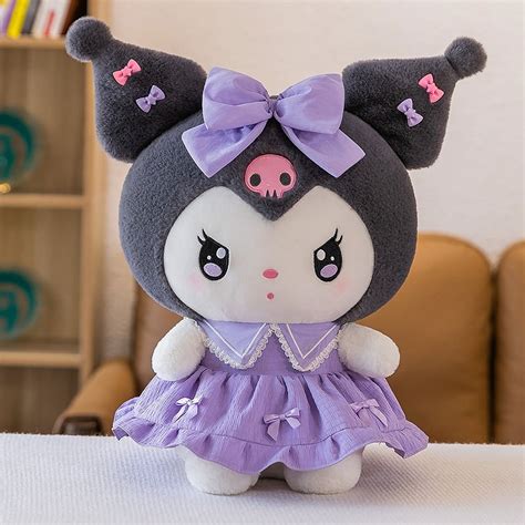 30cm40cm Cute Melody Doll Kuromi Plush Toy Sanrio Girl Sleeping Bed