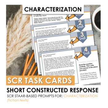 SCR Short Constructed Response Task Cards CHARACTERIZATION TPT