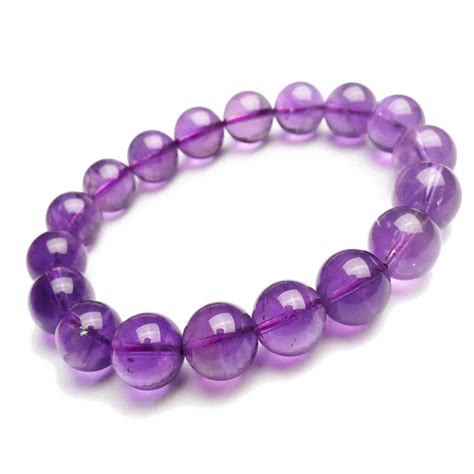 Pulsera de cuentas redondas para mujer púrpura Natural auténtico