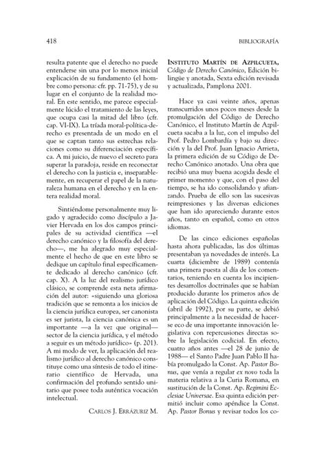 Pdf Insituto Mart N De Azpilicueta C Digo De Derecho Can Nico