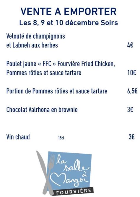 Menu au La Salle À Manger Fourvière restaurant Lyon