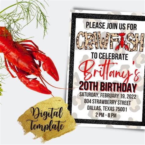 Crawfish Birthday Boil Invitation Etsy