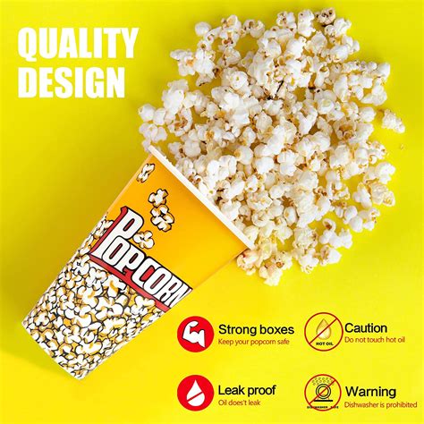 Reusable Retro Style Plastic Popcorn Serving Tubs, 3 Pack, 7" Tall x 4.5" Top Diameter for Movie ...