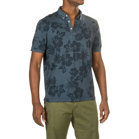 Report Collection Floral Polo Shirt Short Sleeve For Men