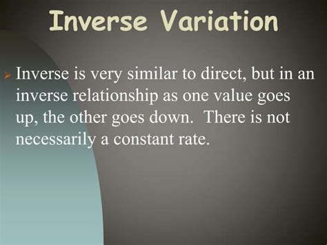 Direct And Inverse Variations Ppt