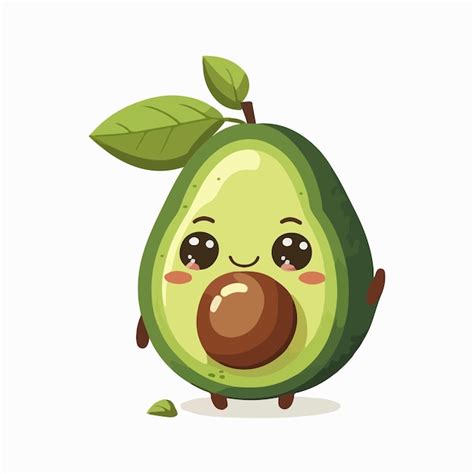 Vector Lindo Estilo De Dibujos Animados De Aguacate Vector Premium