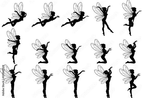 Cute Fairy Silhouette Illustration Graphic Stock Vector Adobe Stock