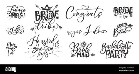 Bride Tribe Hand Drawn Lettering Quote Wedding Inspiration Calligraphy