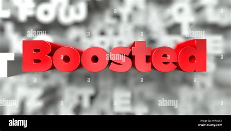 Boosted Red Text On Typography Background D Rendered Royalty Free