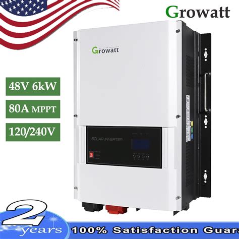 Growatt 48V 6kW 120 240V Split Phase Solar Inverter Built In 80A MPPT