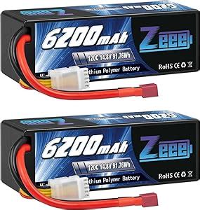 Amazon Zeee 4S Lipo Battery 6200mAh 14 8V 120C Hard Case Battery