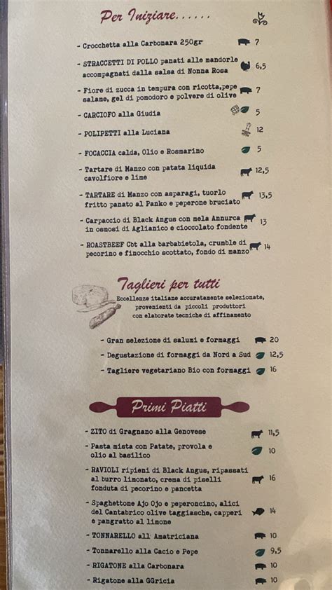 Men Completo E Carta Osteria Nonna Rosa A Castelchiodato Thefork