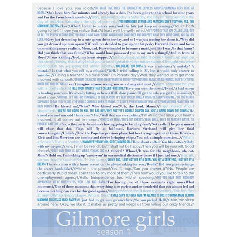 Gilmore Girls Season 1 Quotes Poster - Etsy