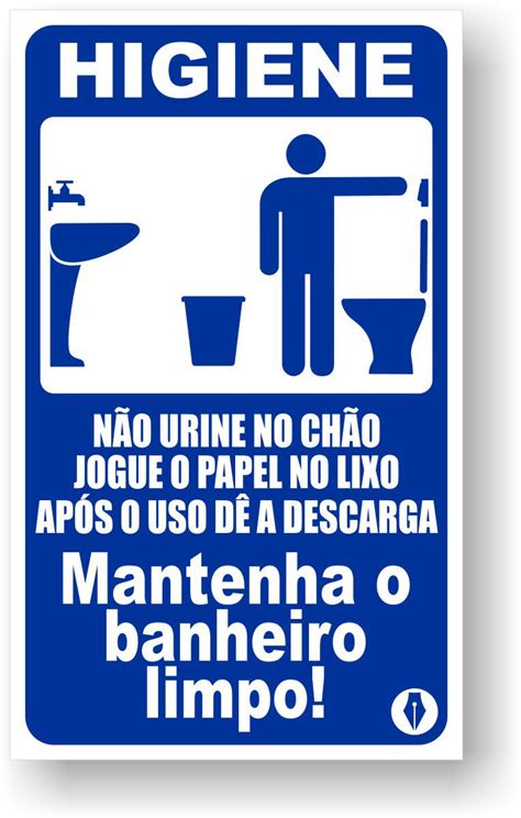 Placa De Sinaliza O De Higiene Banheiro Masculino Pvc